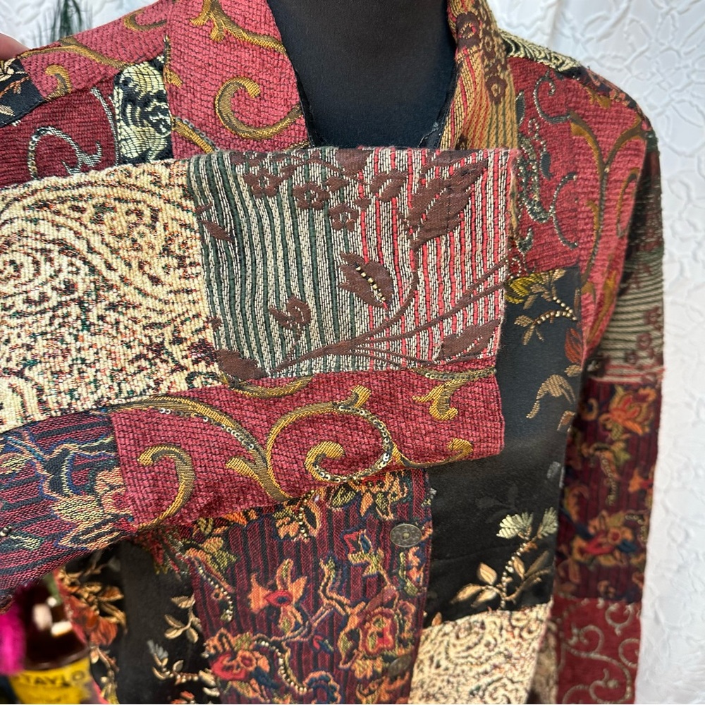 Chico's Multicolor Embroidered Patchwork Jacket (… - image 4